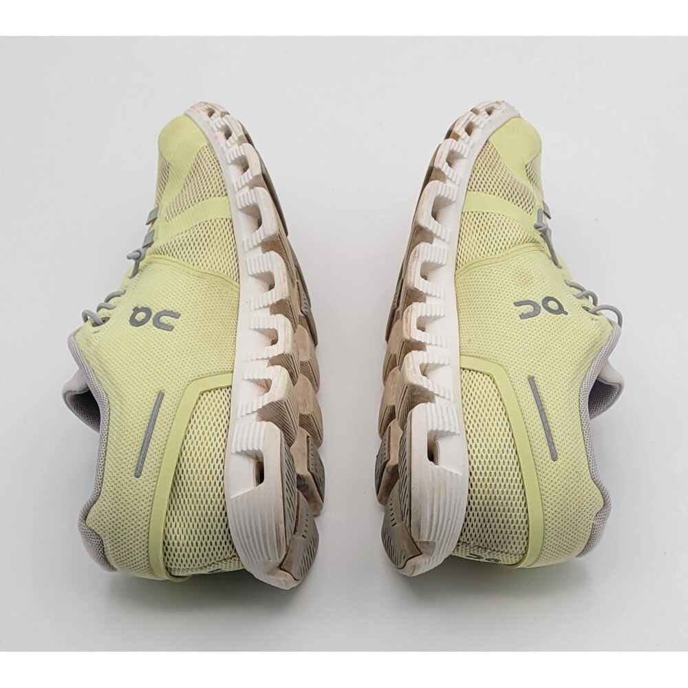 On Cloud 5 Hay Frost Yellow Mesh Running Walking Shoes Womens Size 8 - Picture 7 of 10